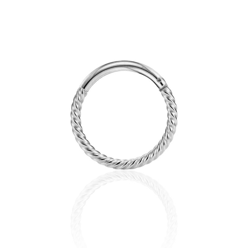 Srebrny Clicker Kółko Stal Ch. 316L Helix 1,2/6