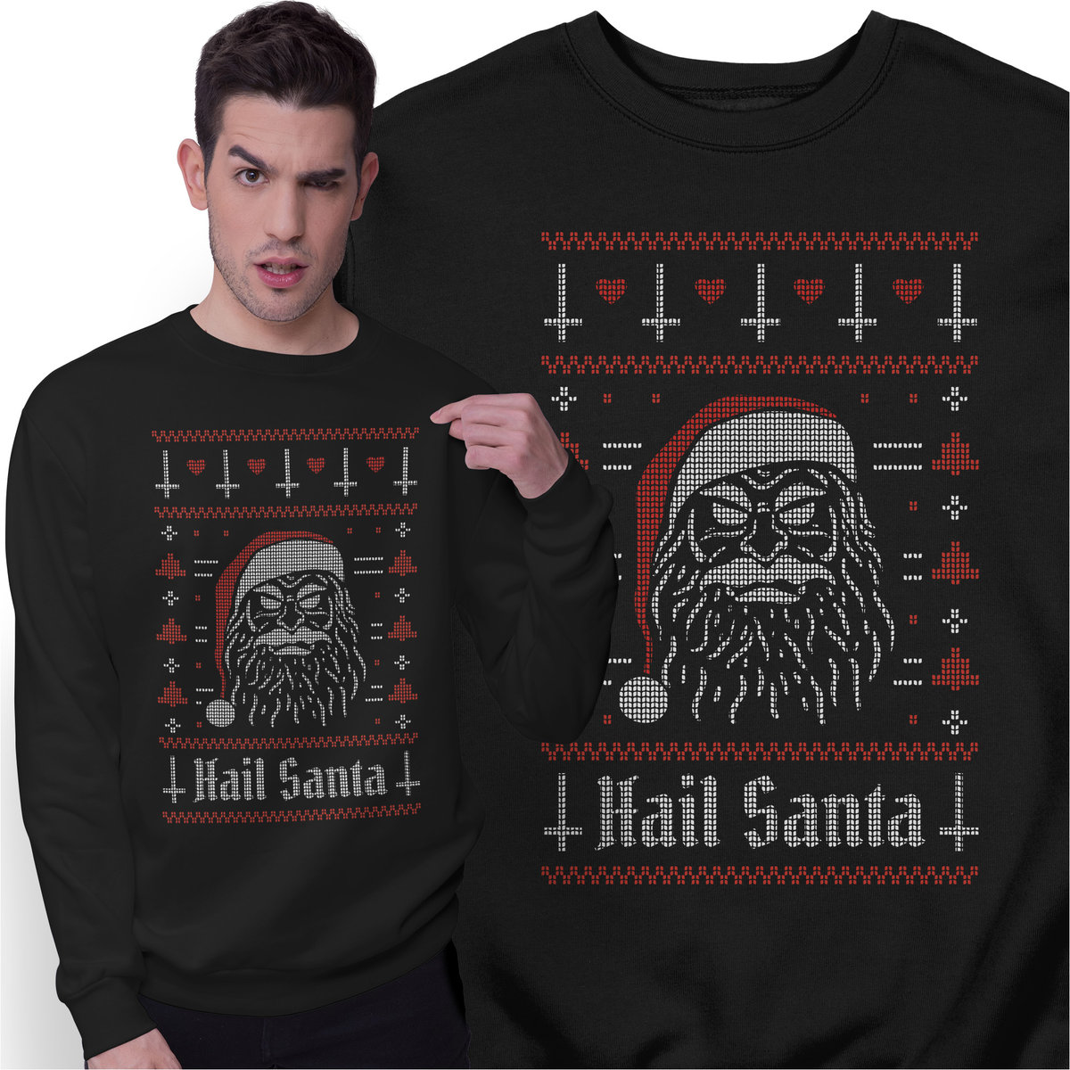 Świąteczna Bluza Prezent na Święta Hail Santa Mikołaj Świąteczny Sweter