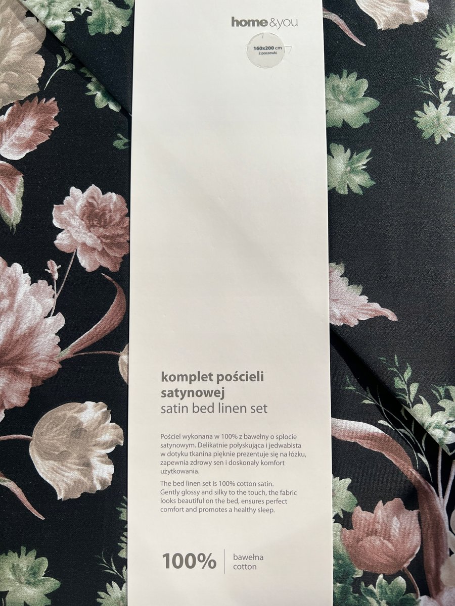 Czarna pościel w kwiaty 160x200 home&you Home and You Marisol