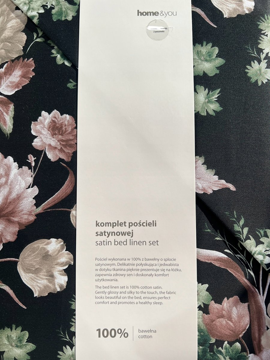 Czarna pościel w kwiaty 200x220 home&you Home and You Marisol