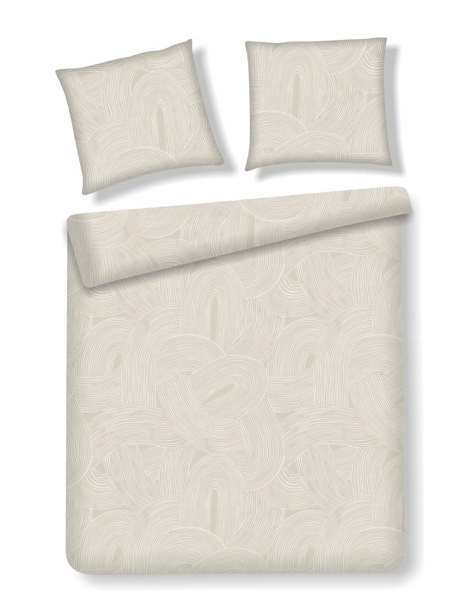 Pościel 160x200 Home & You beżowa 100% bawełna beż w neutralny wzór