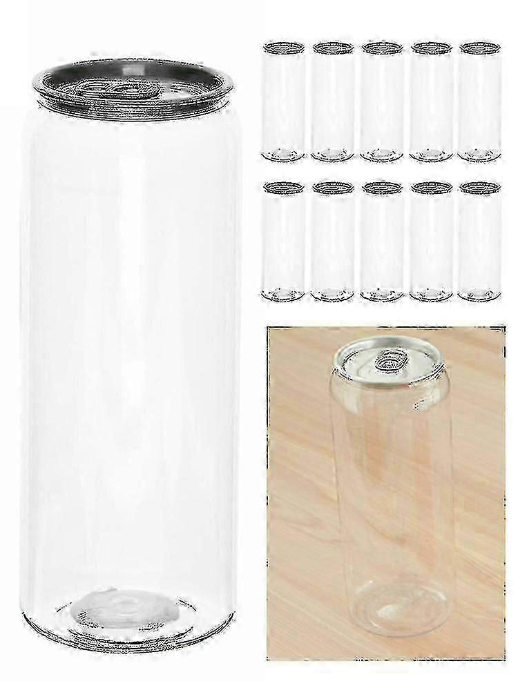 con 10 sztuk Plastikowe puszki Butelki na napoje Zamknięta puszka Mleko Herbata Sok 500ml Słoik With_lid