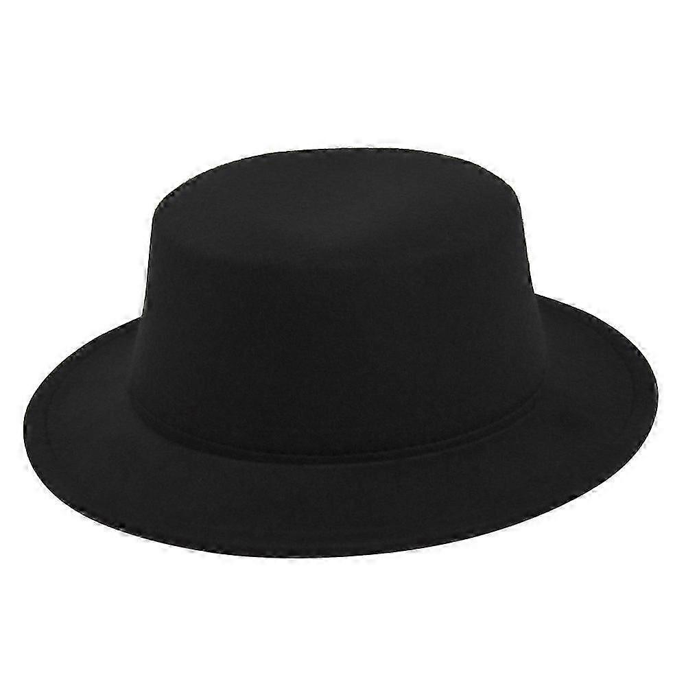 Dziecięca czapka jazzowa średnia wełniana czapka dziecięca płaski kapelusz filcowy retro imitacja owcy kapelusz z płaskim rondem BR400_Lucky_B czar...