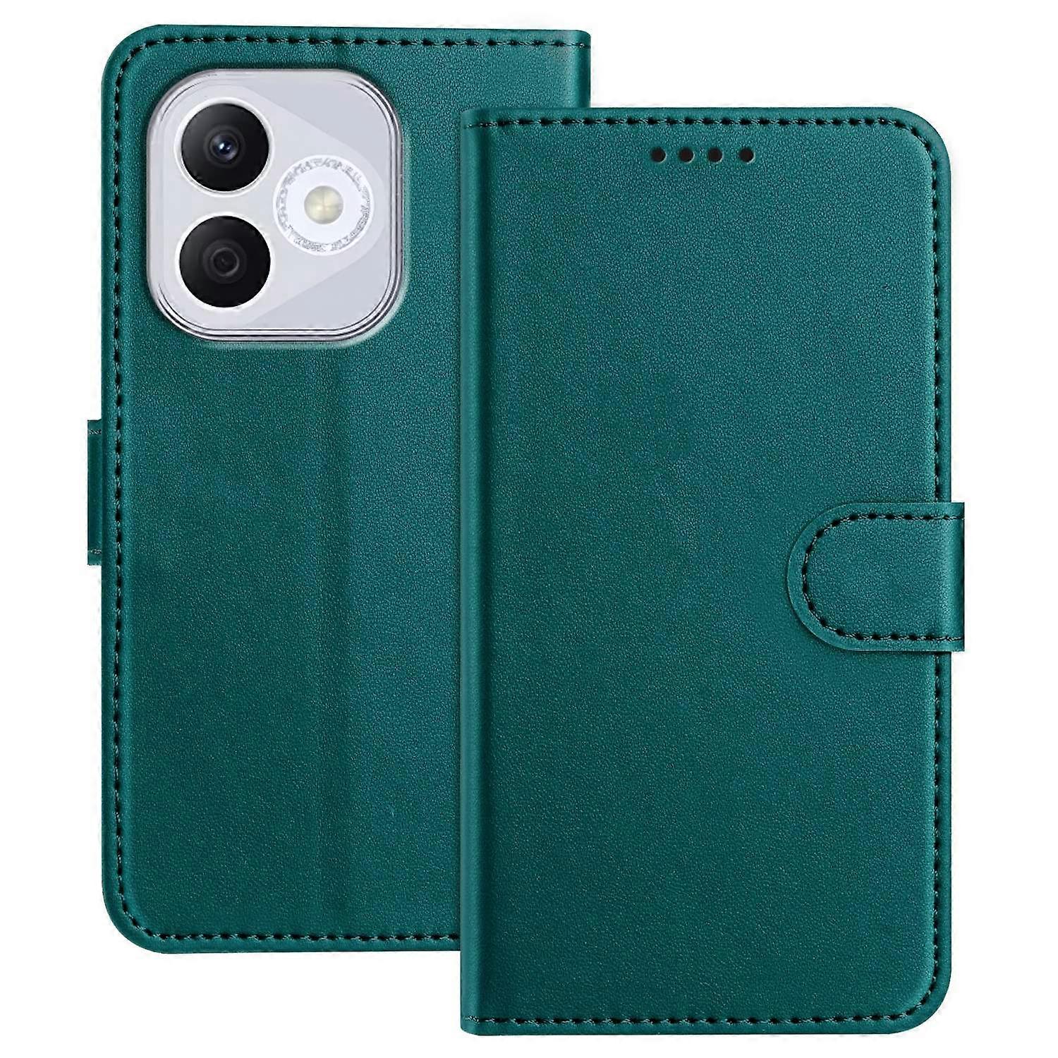 Dla Honor 400 Lite Skórzane etui Portfel Stojak Jednolity kolor Anti Drop Pokrowiec na telefon - zielony Wielobarwny Green