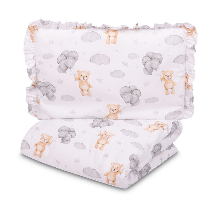 POŚCIEL 2-ELEMENTOWA TEDDY SZARY 100X135 CM