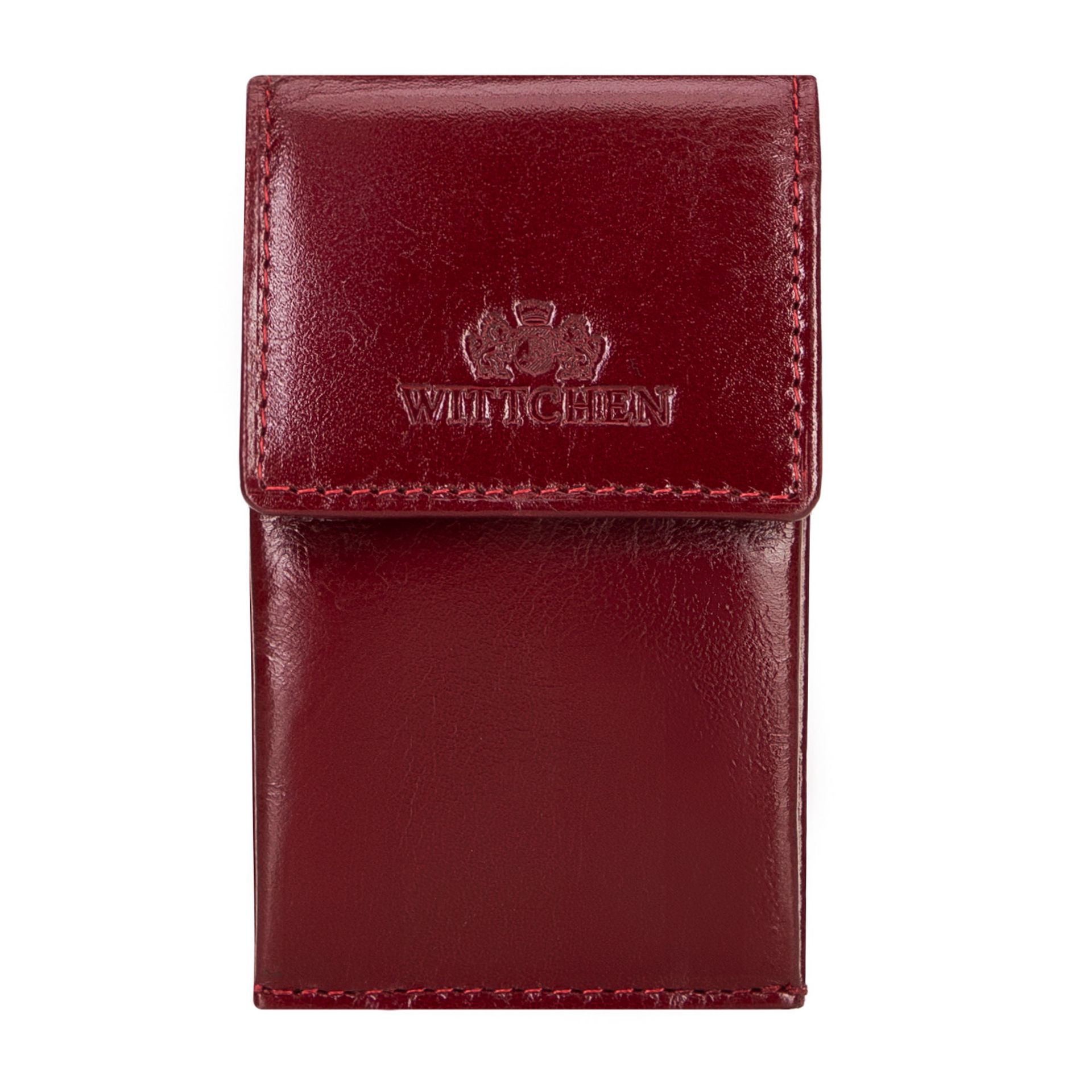 Etui na klucze skórzane prostokątne małe czerwone