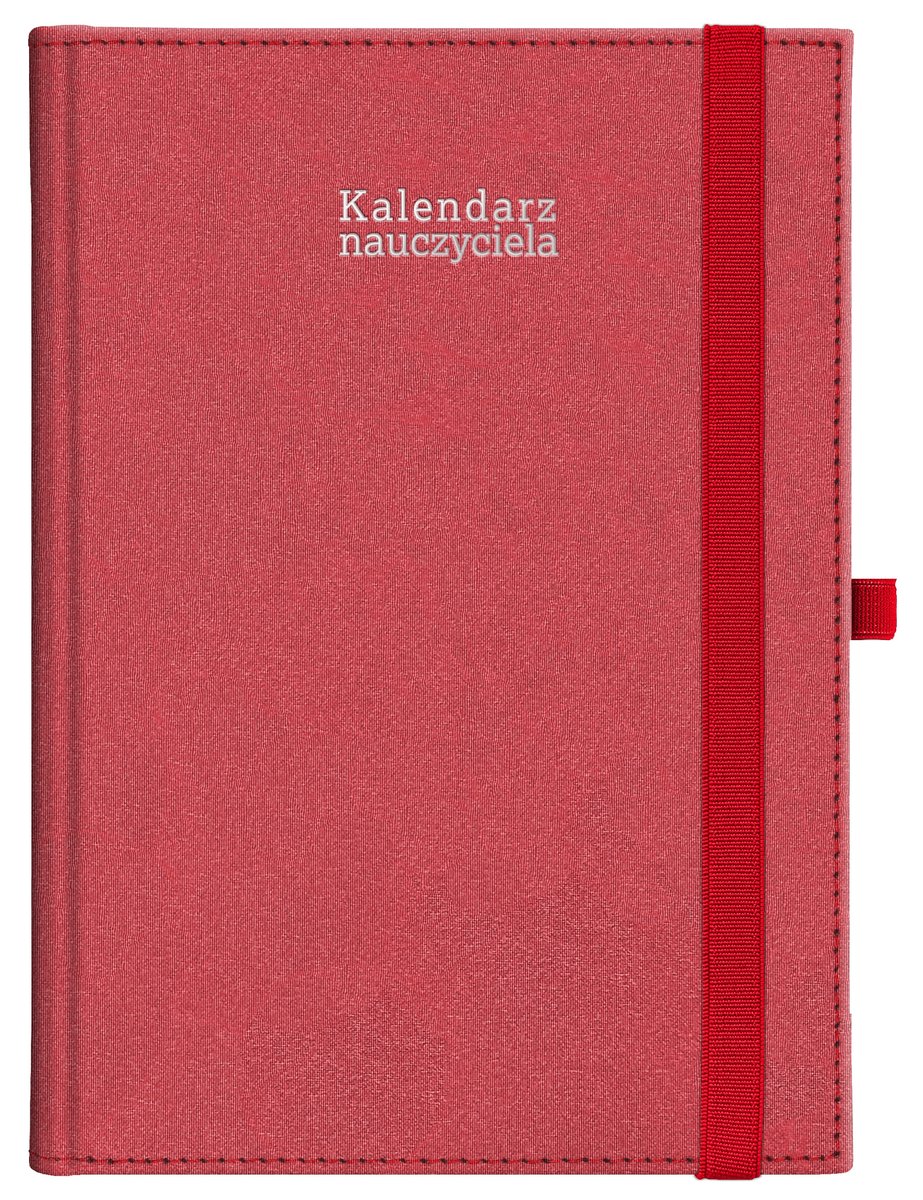 Kalendarz nauczyciela 2025/2026 A5 dzienny Kraft z gumką Czerwony (73929925 )