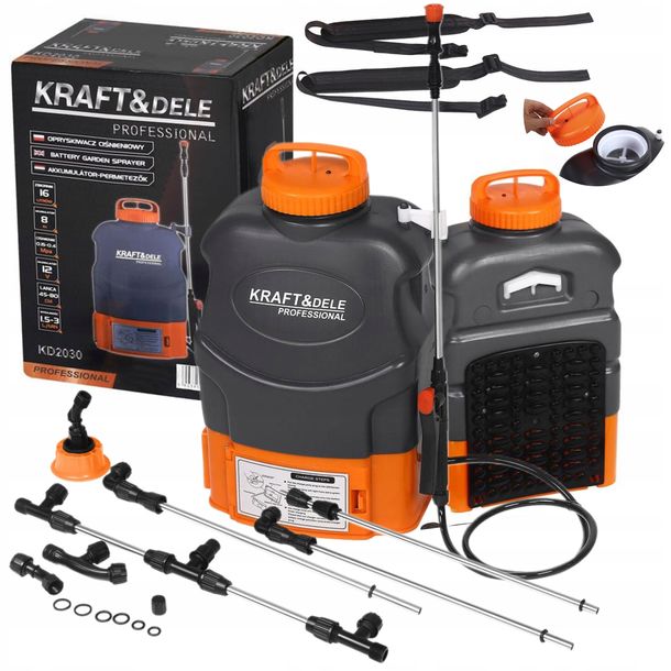 Opryskiwacz Akumulatorowy 16l 12v 8ah + Lanca Zestaw Xxl Plecakowy Kd2030