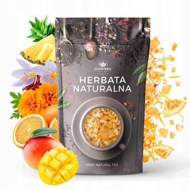 Herbata owocowa Mango Tango 100g nagietek pomarańcza papja mango super smak