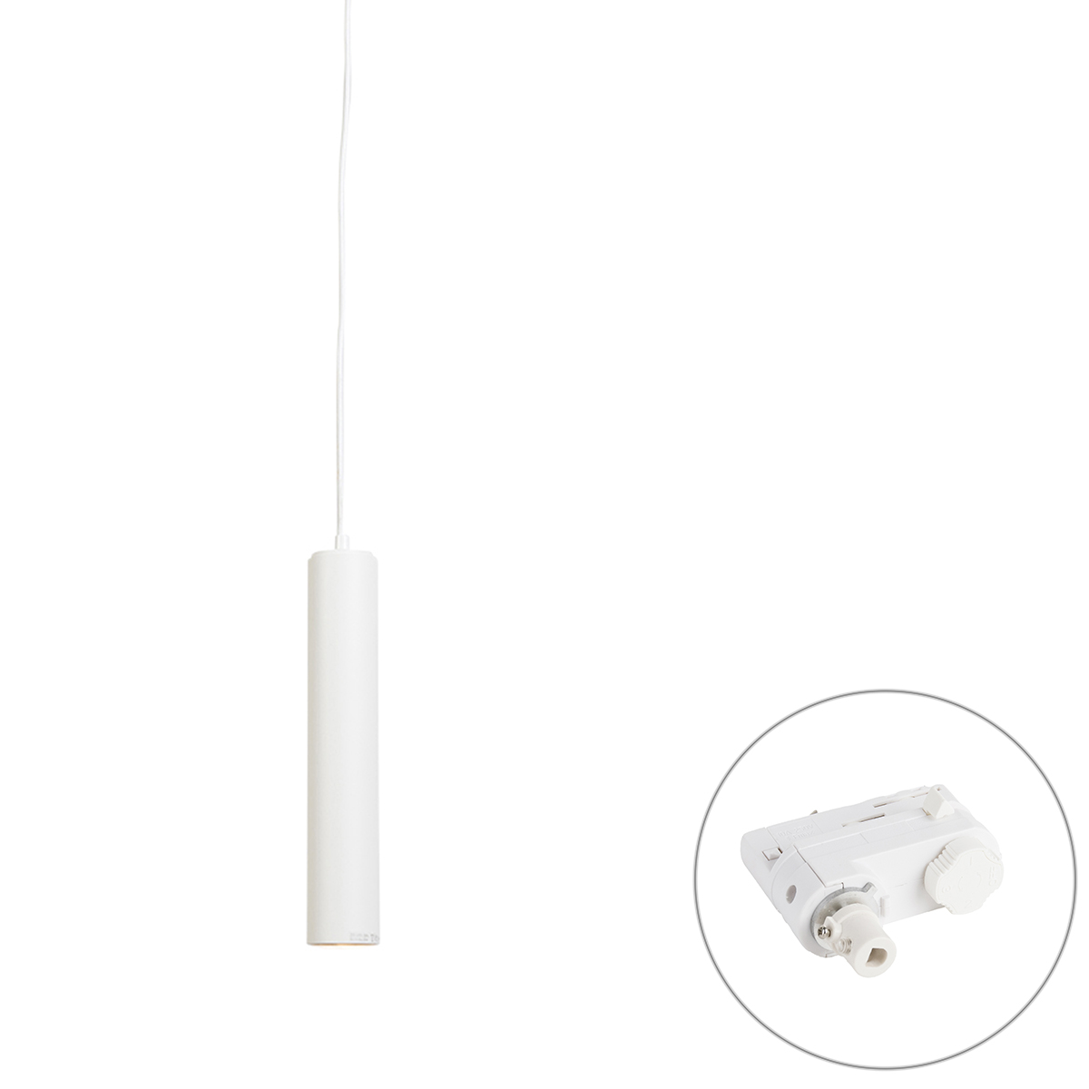 QAZQA Professional Designerska lampa wisząca biała z adapterem szynowym 3-fazowym - 3-Phase Tuba Small