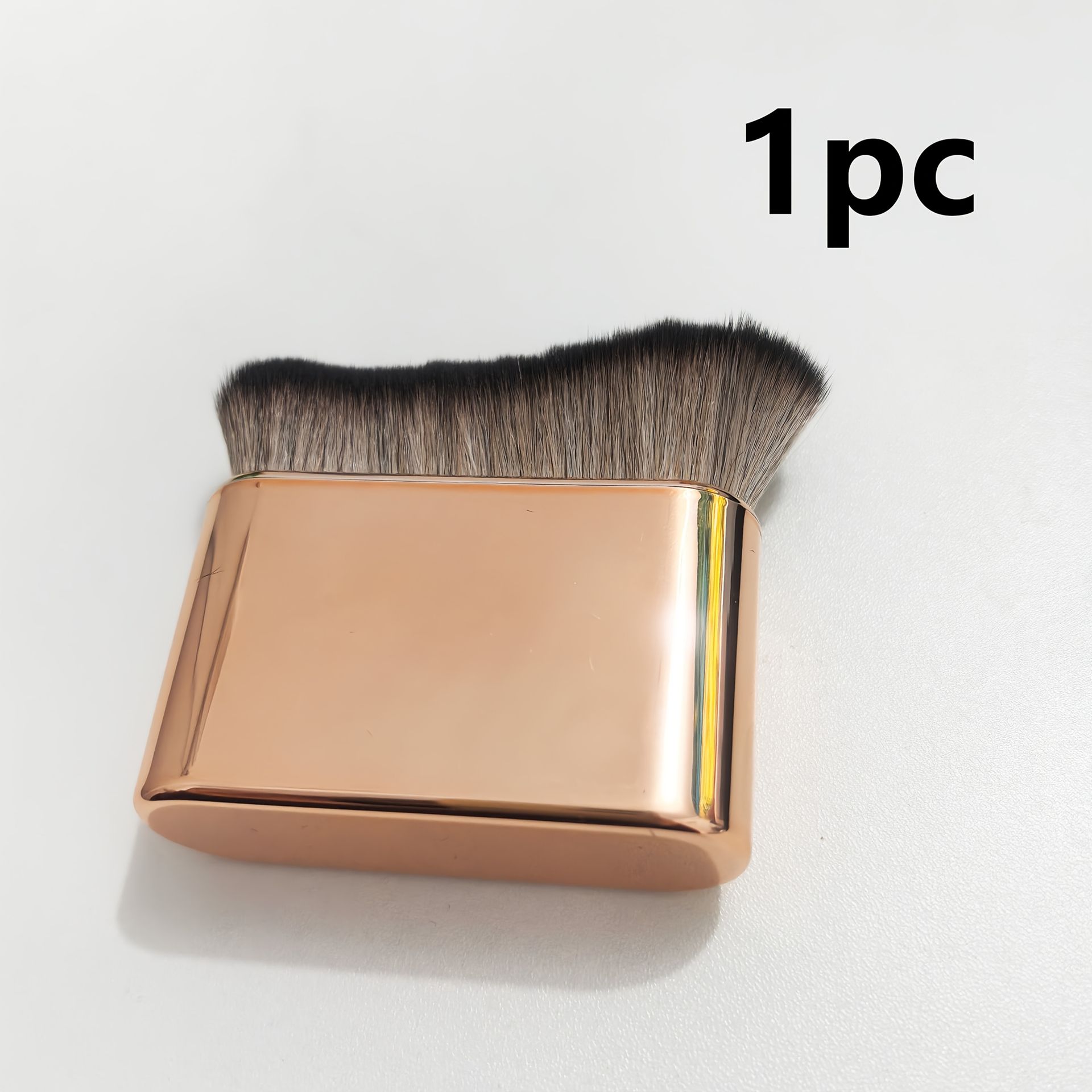 TEMU Rose Golden Large Self-Tanning Blending Brush - Profesjonalny Kabuki Brush do pudru, podkładu, rumianki, cienia, bronzeru Trwała rączka ABS z