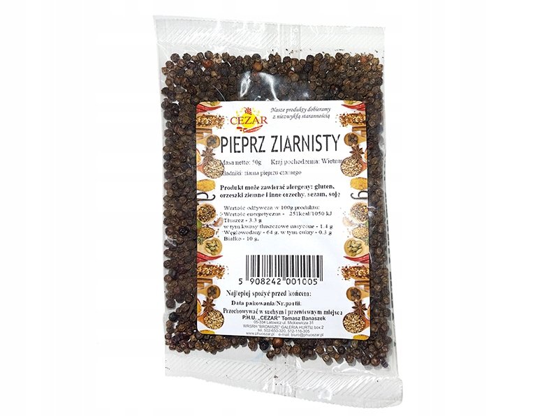 PIEPRZ CZARNY ZIARNISTY 50g CEZAR naturalny