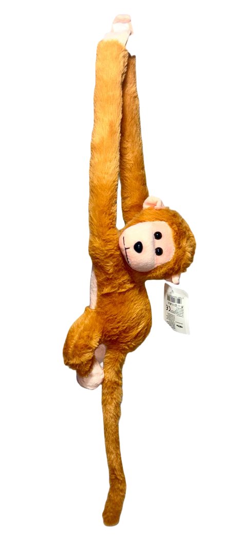 Pluszowa małpka wisząca na rzepy z dźwiękiem małpa przytulanka