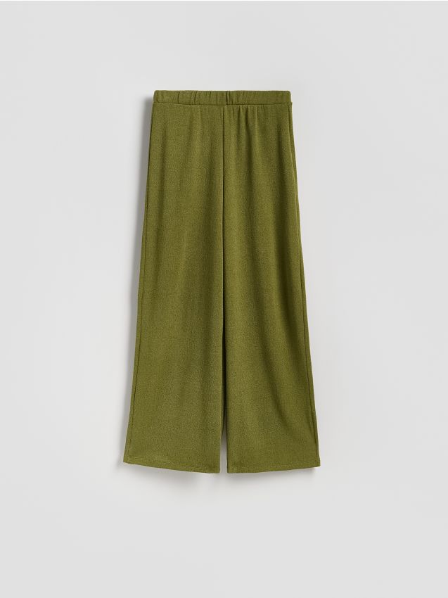 Reserved - Strukturalne spodnie - oliwkowy