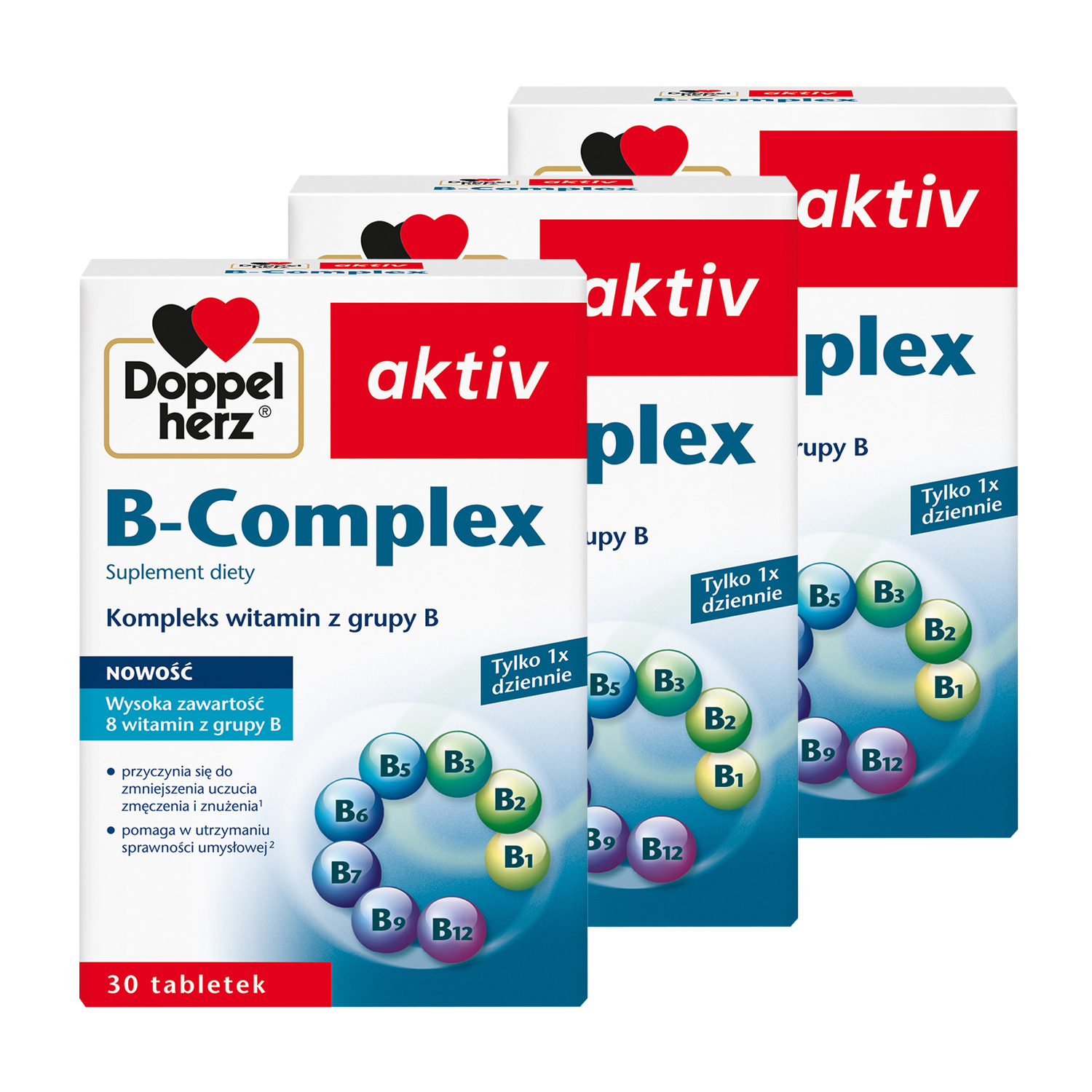 Zestaw Doppelherz aktiv B-Complex, 3 x 30 tabletek