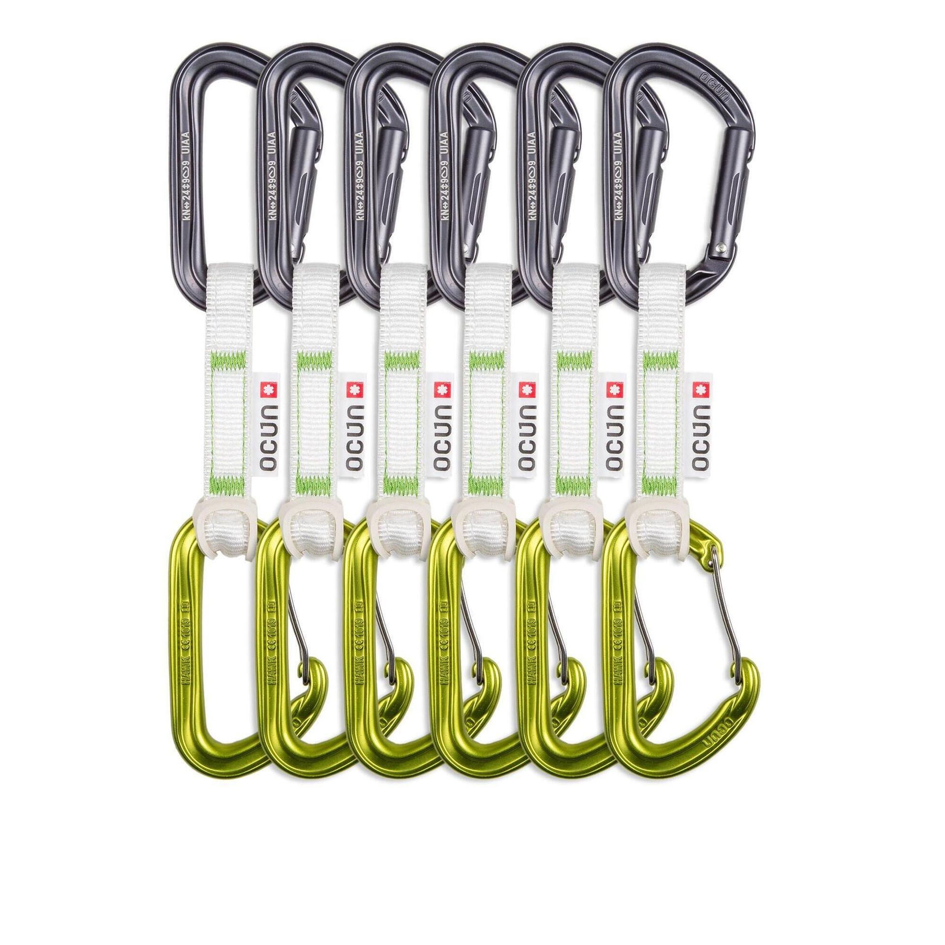 Zestaw ekspresów Ocún HAWK QD COMBI BIO-DYN-RING 15 mm 10 cm 6-pack Kolor: jasnozielony