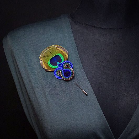 Peacock Eye- broszka soutache
