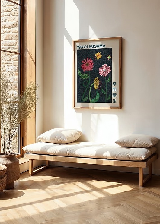 Plakat Kwiaty w świecie kropek Kusamy