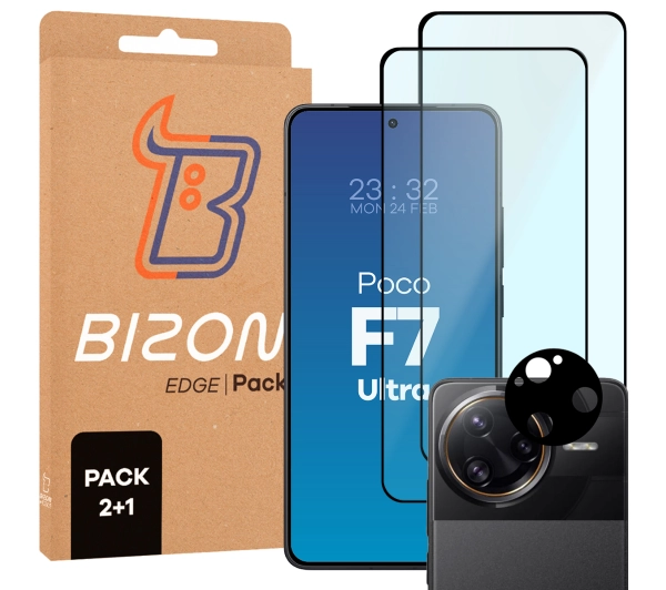 Bizon 2x Szkło + szybka na aparat Edge 2 Pack do Xiaomi Poco F7 Ultra