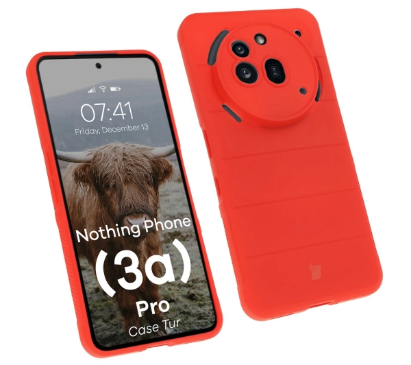 Bizon Pancerne etui Case Tur do Nothing Phone (3a) Pro, czerwone