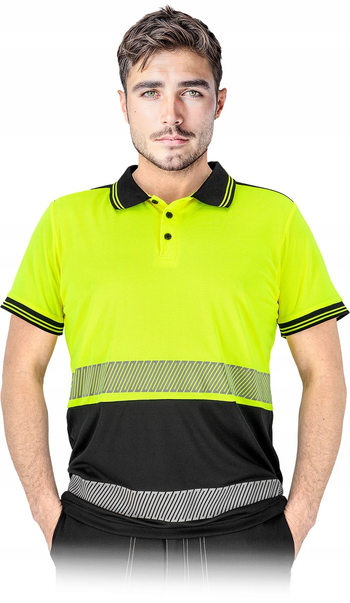 Koszulka polo ostrzegawcza z siateczki Reis IGUANA PS YB r. L
