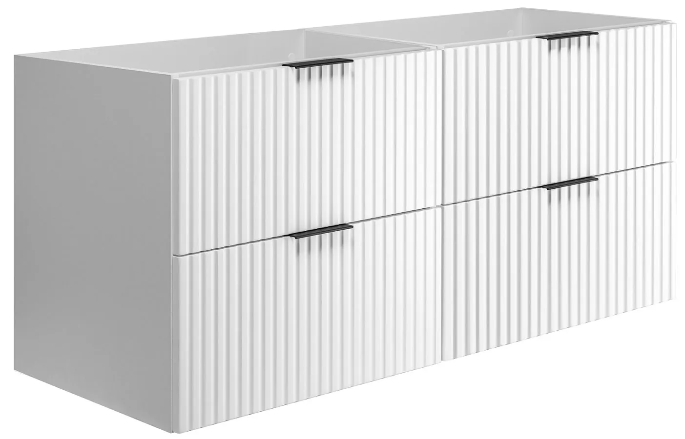 Ryflowana biała szafka do łazienki 120 cm G3-D48