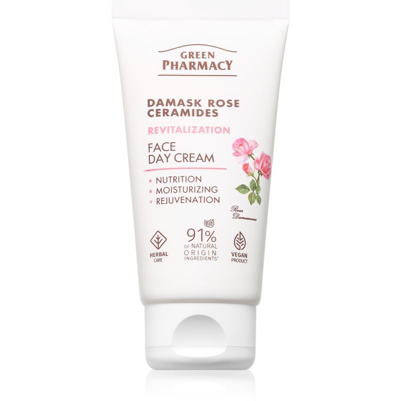 Green Pharmacy Damask Rose & Ceramides Face Cream krem intensywnie odżywiający do twarzy na dzień 50 ml