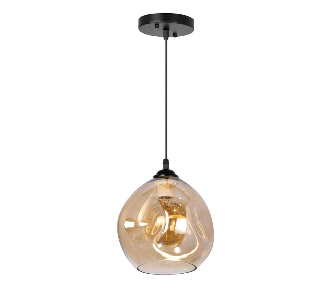 Żyrandol na lince 1xE27/60W/230V czarny/dymny
