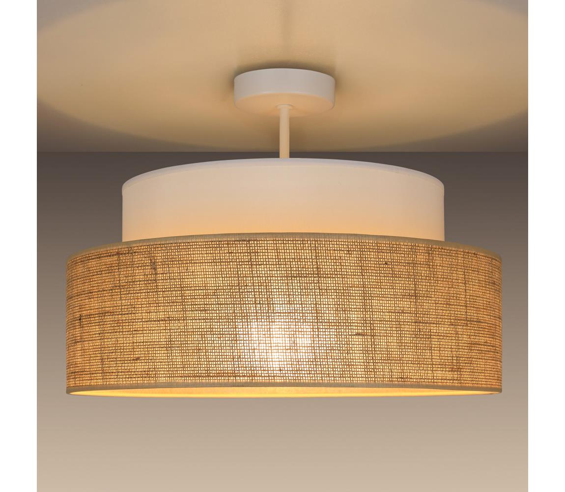 Żyrandol natynkowy BOHO 1xE27/60W/230V biały/beżowy