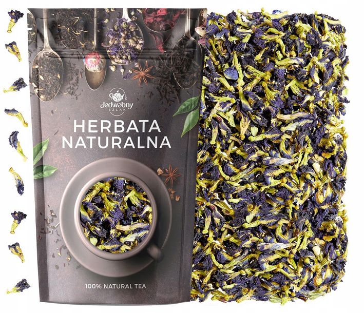 Herbata niebieska Klitoria blue butterfly tea kwiat 40g premium mocny kolor