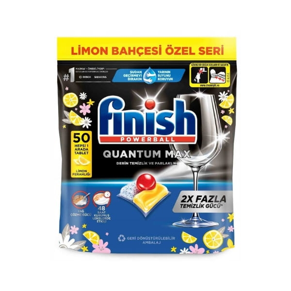 Finish Powerball Quantum Max Lemon, kapsułki do zmywarki, 50 szt.
