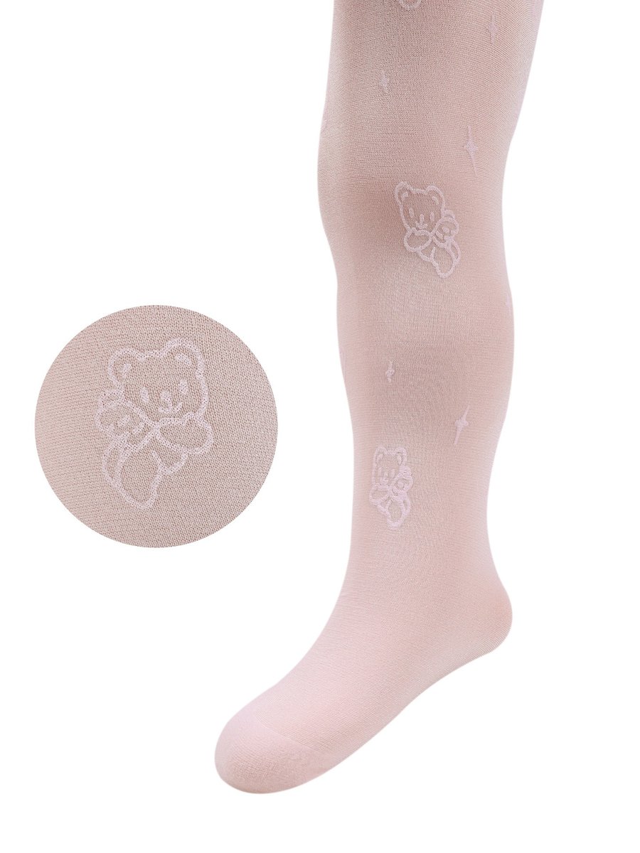 Rajstopy dziecięce mikrofibra misie ecru 40 DEN 12-18 miesięcy YOCLUB