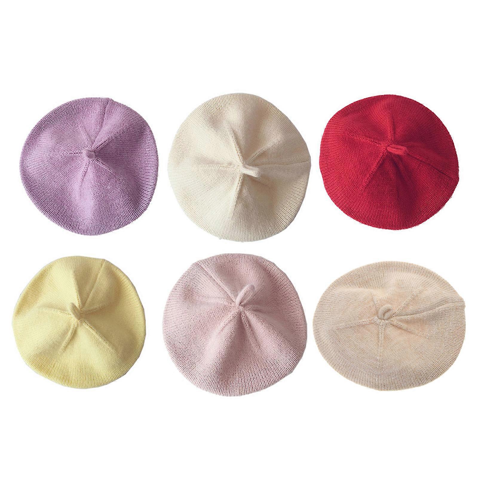 Jesienna czapka dziecięca Beret Jednolity kolor Vintage dzianinowa czapka beanie dla niemowlęcia malucha czerwona Czerwony