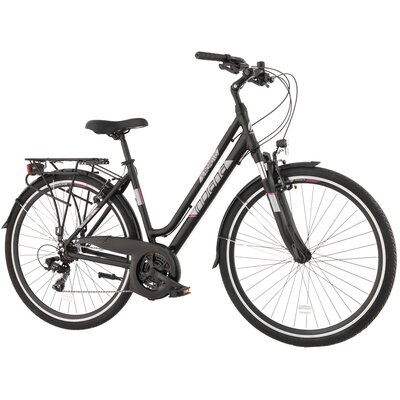 Rower trekkingowy INDIANA X-Road 1.0 D19 28 cali damski Czarno-fioletowy