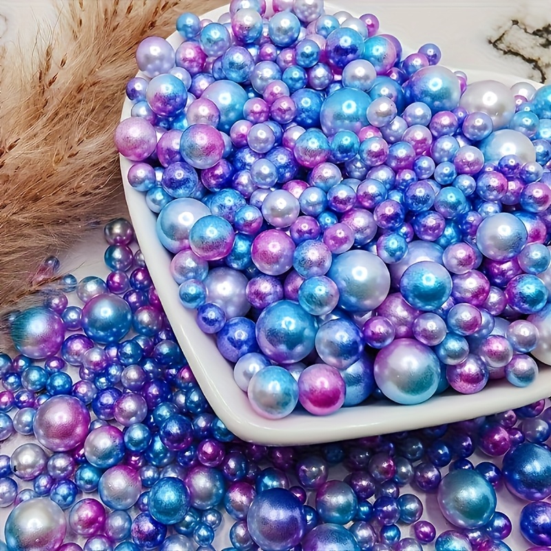 TEMU 1500 szt., Wypełniacz do Wazonów Sztuczne Perły, Koraliki do Dekoracji Bez Otworu Błyszczące Perły Różnych Rozmiarów Okrągłe dla Domu i Ślubu,