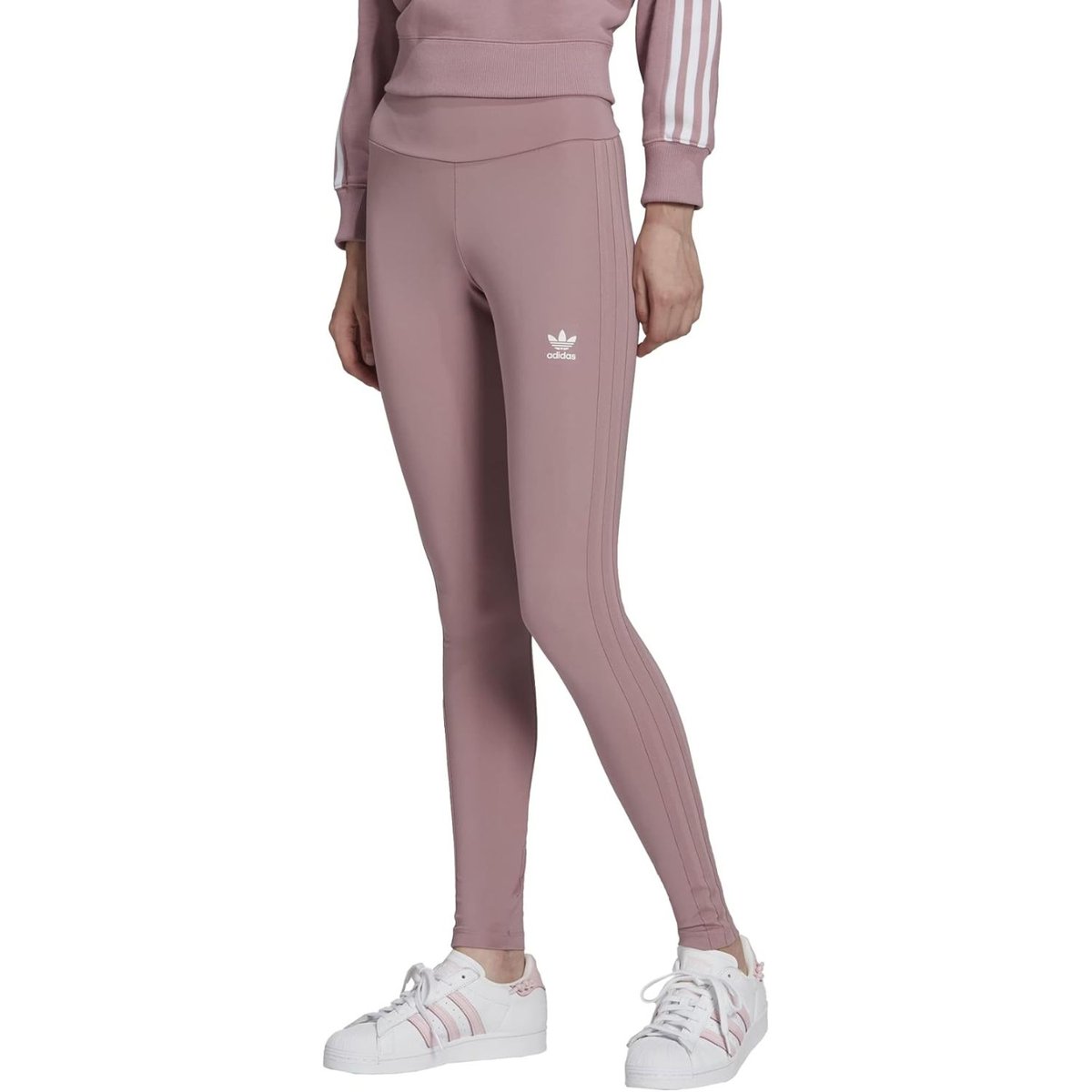 Legginsy damskie Adidas sportowe różowe dopasowane-XS