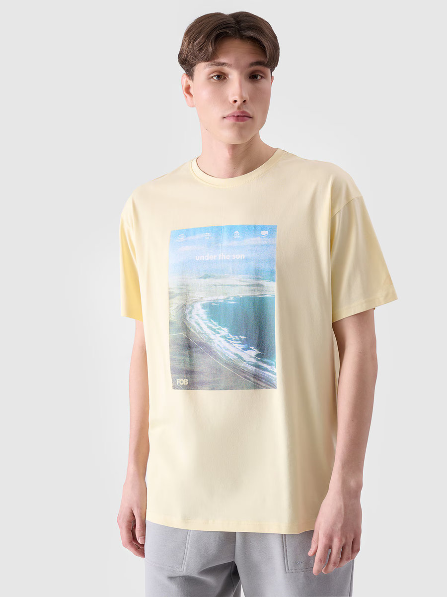4F T-shirt męski bawełniany 4FRSS24TTSHM2132-73S Żółty Roz. XL