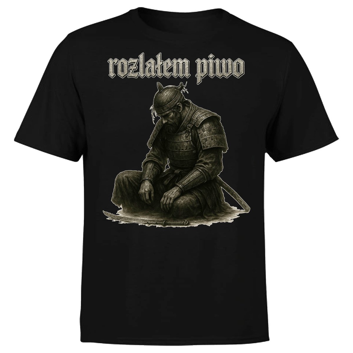 KOSZULKA MĘSKA Z NADRUKIEM SAMURAJ ROZLAŁEM P*WO RYCERZ MIECZ ŚMIESZNA M