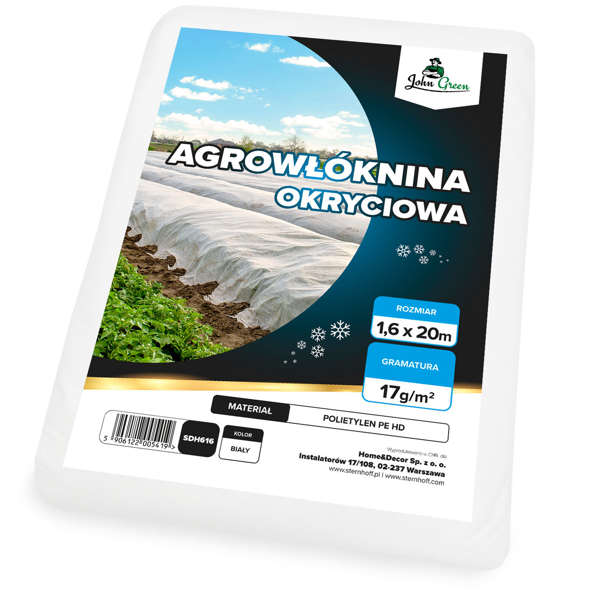 MOCNA AGROWŁÓKNINA BIAŁA WIOSENNA OKRYCIOWA AGROTKANINA ZIMOWA 17g 1,6x20m