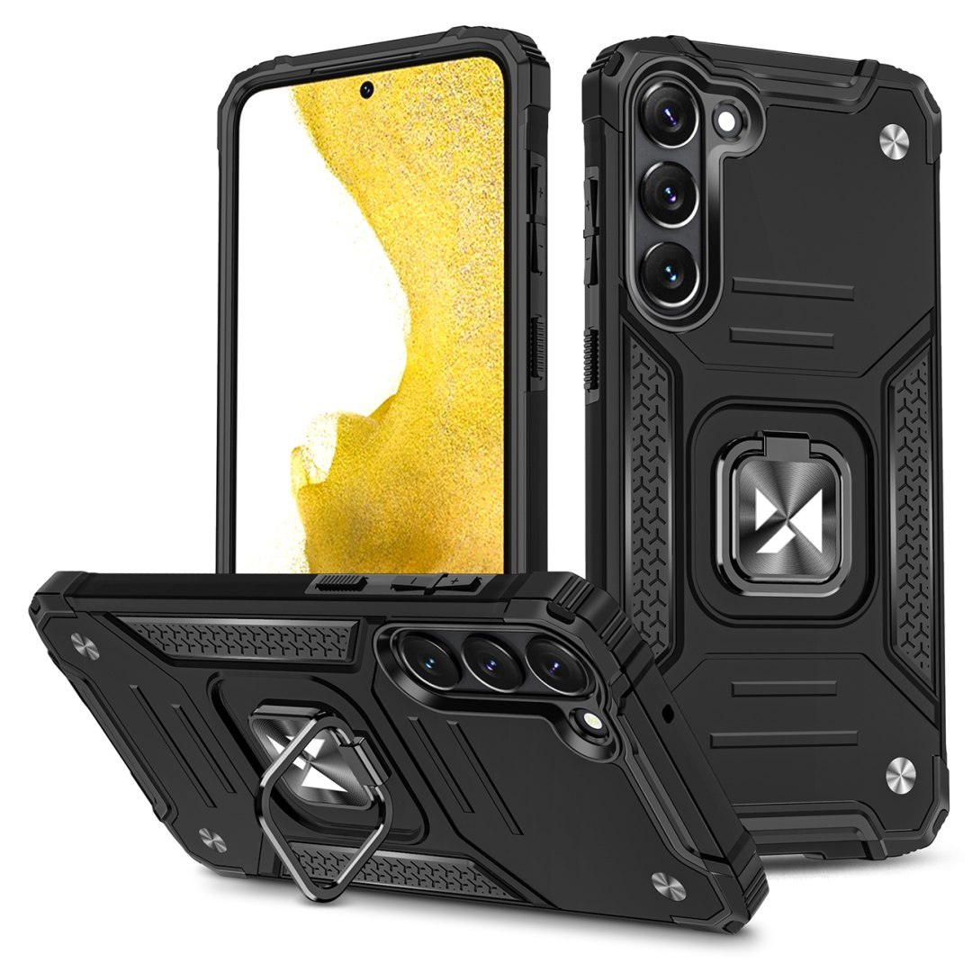 Etui pancerny pokrowiec do Samsung Galaxy S23 uchwyt magnetyczny Ring Armor czarny WOZINSKY