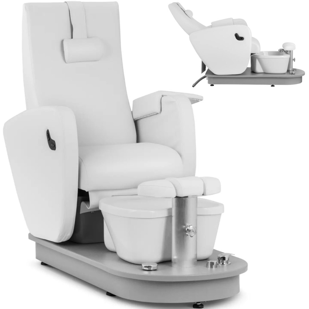 Fotel kosmetyczny podologiczny do pedicure z brodzikiem elektryczny HAVANA - biały Physa