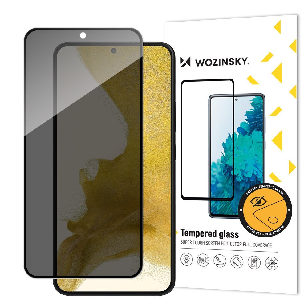 Szkło hartowane prywatyzujące na ekran Samsung Galaxy S23+ z filtrem Anti Spy WOZINSKY