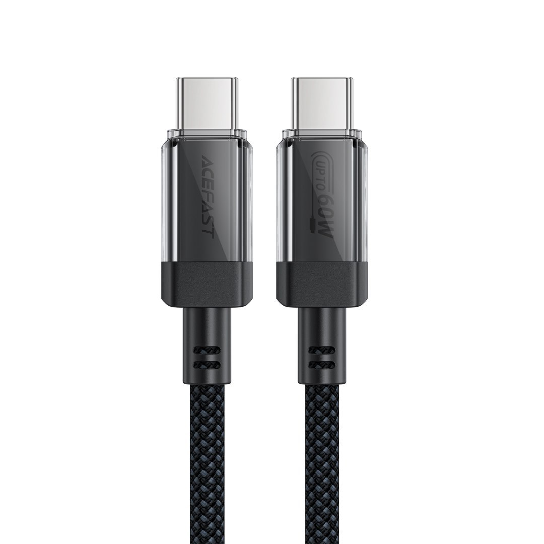 Kabel przewód USB-C z nylonowym oplotem PD 60W 480Mb/s - czarny ACEFAST