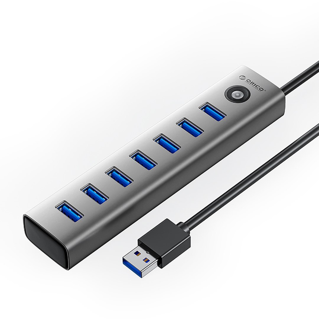 Hub CL7U-U3 rozdzielacz 7x USB-A USB-C 5V 3A 1m - szary ORICO