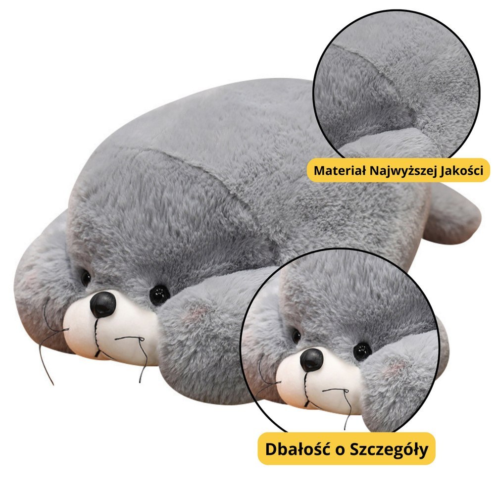 Pluszowa Maskotka Przytulanka Duża Foka Szara 29cm LEAN Toys