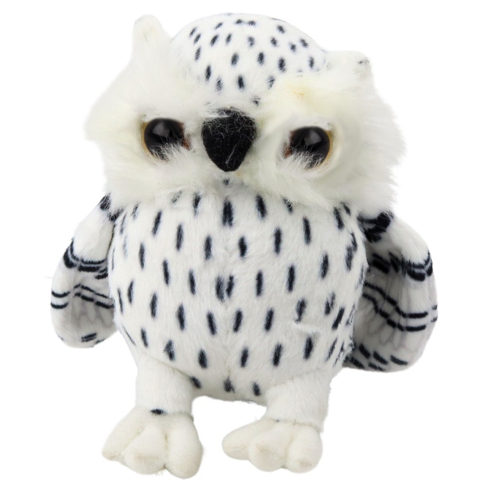 Pluszowa Mała Sowa Maskotka Przytulanka Biała Czarne Cętki 15cm LEAN Toys