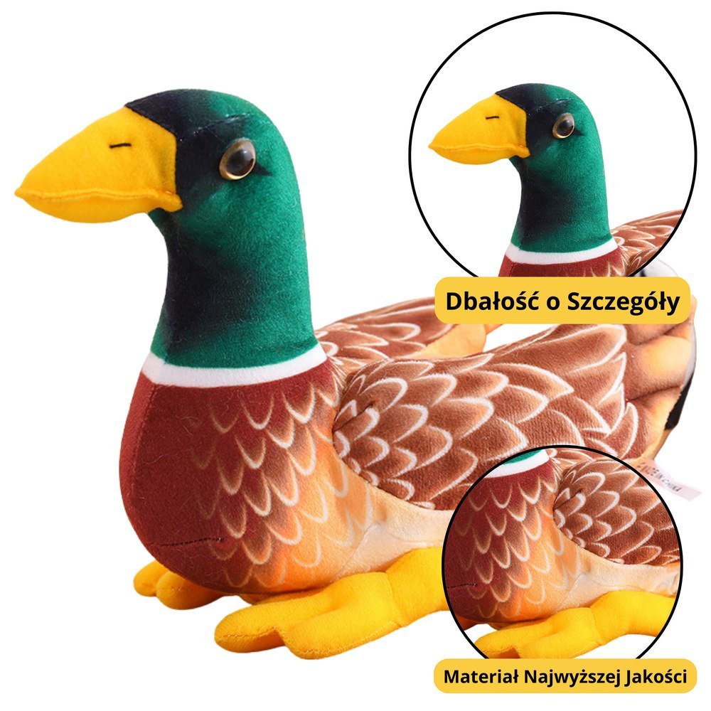 Pluszowa Maskotka Przytulanka Kaczka Brązowo Zielona 28cm LEAN Toys