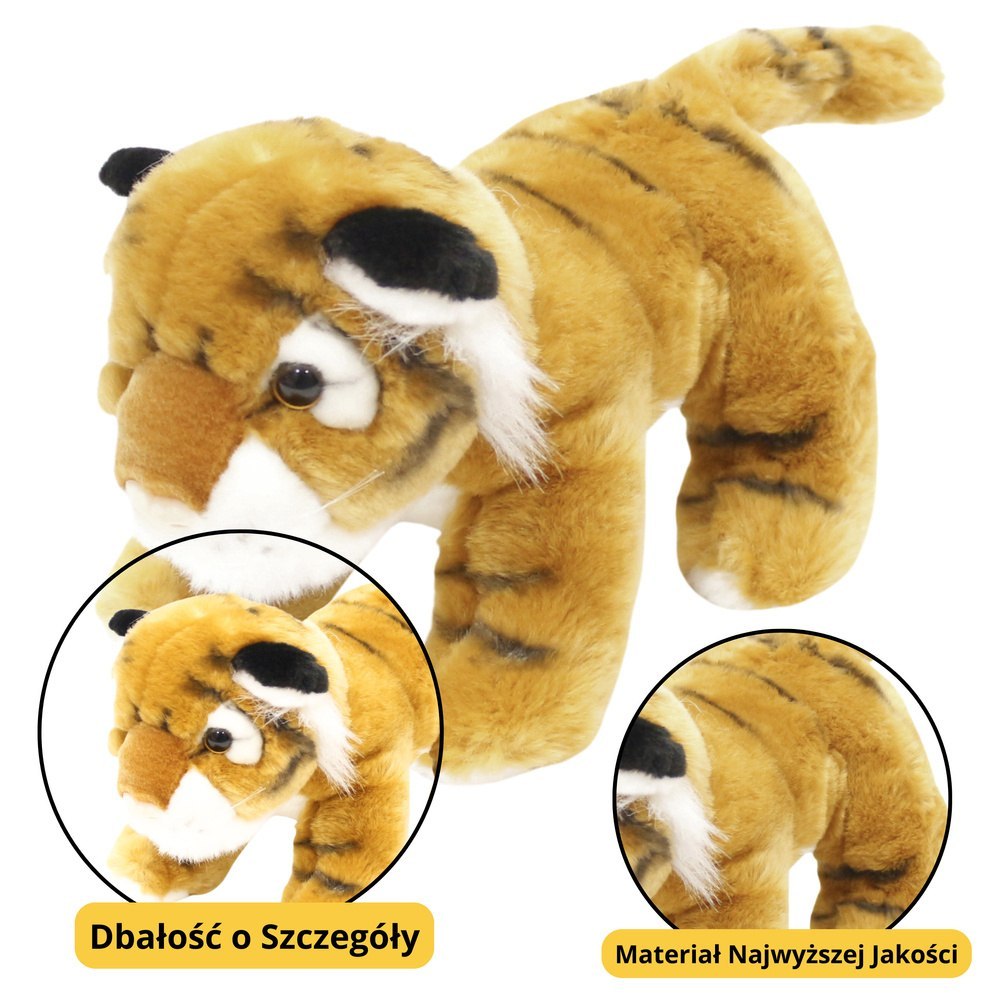 Pluszowa Maskotka Przytulanka Tygrys Kot Brązowy 25cm LEAN Toys