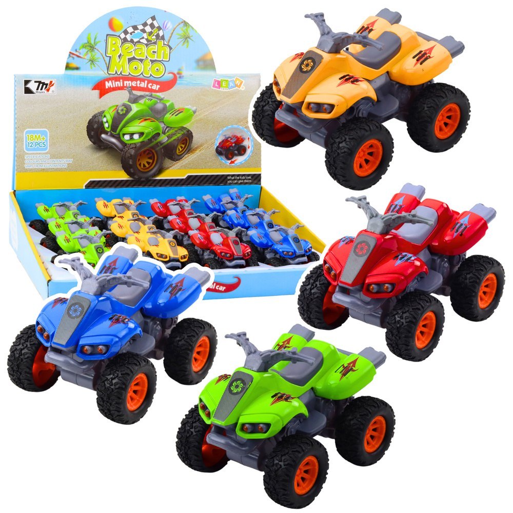 Quad Z Napędem Gumowe Opony Metalowa Karoseria Mix LEAN TOYS
