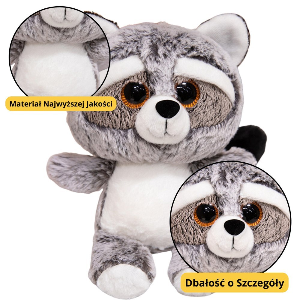 Pluszowa Maskotka Przytulanka Szop Duże Oczy 22cm LEAN Toys